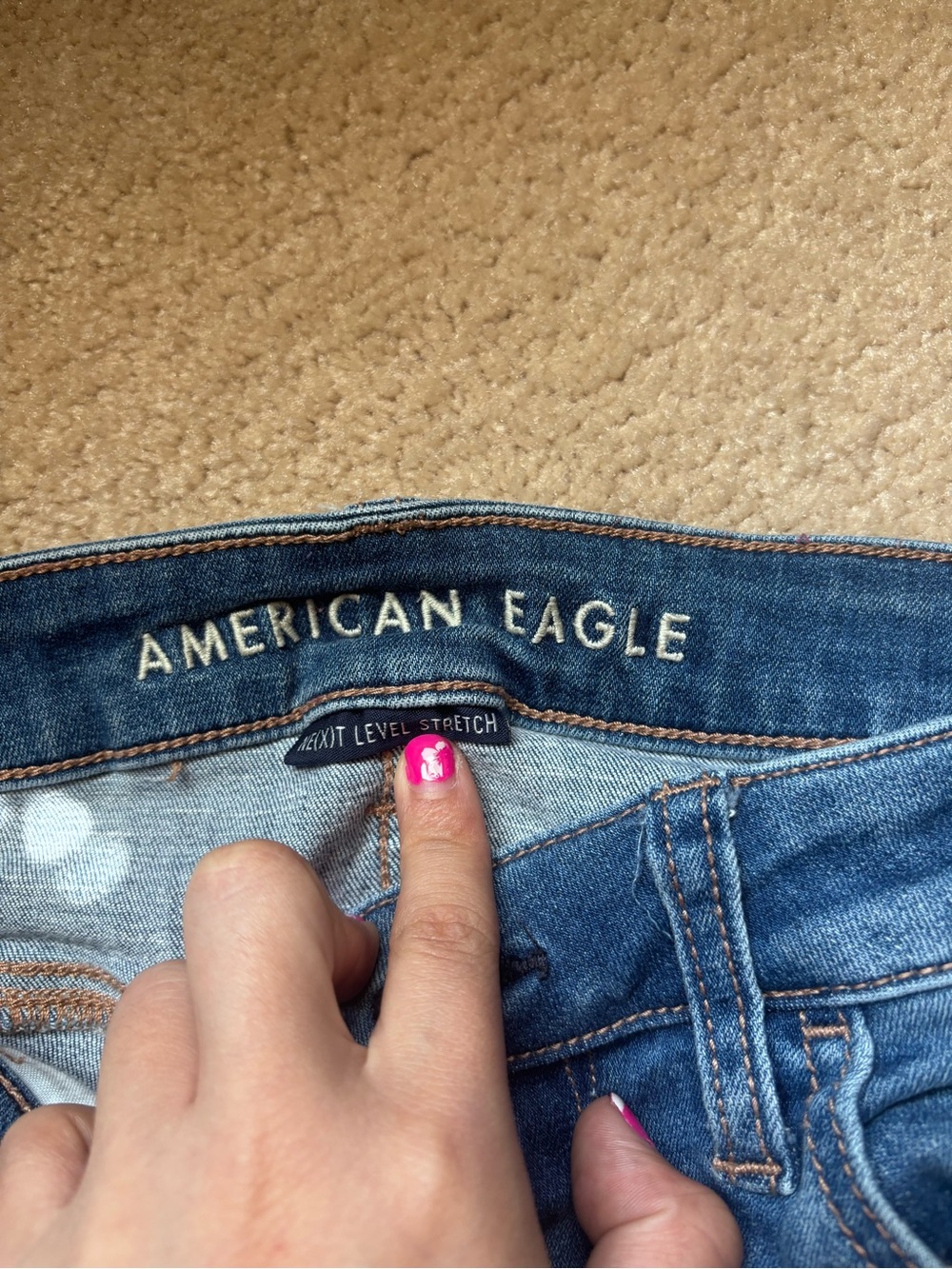 BUNDLE American Eagle Outfitters Women’s Light Blue & Medium Blue Skinny Jeans - Picture 3 of 6